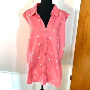 🧨3/$12  Women’s 4X sleeveless button front top shirt